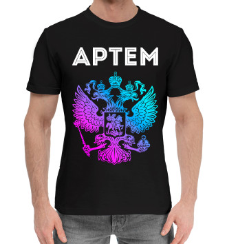 Мужская Хлопковая футболка Артем Россия