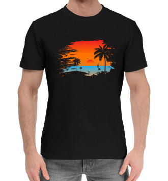 Мужская Хлопковая футболка Пляж