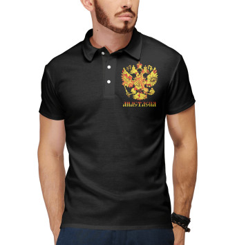 Мужское Рубашка поло Орел в стиле хохломы – Анастасия