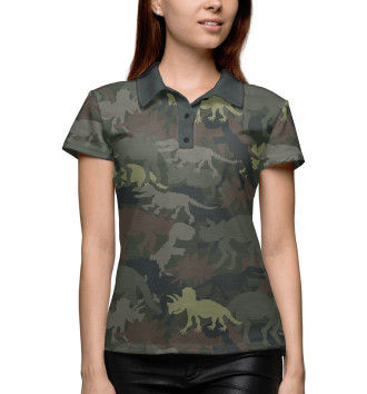 Женское Рубашка поло Динозавры хаки