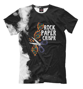Мужская Футболка Rock Paper Crispr DNA