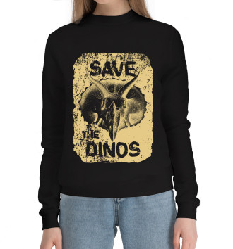 Женский Хлопковый свитшот Save the dinos