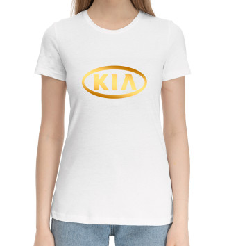 Женская Хлопковая футболка KIA Gold