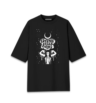 Женская Хлопковая футболка оверсайз Психоделика космос