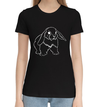 Женская Хлопковая футболка Толстый кролик