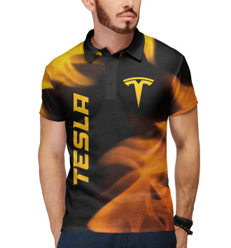 Мужское Рубашка поло Tesla Gold Gradient (дым)