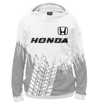 Мужское Худи Honda Speed Tires (белый фон)
