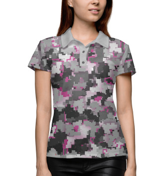 Женское Рубашка поло Розовый пиксель