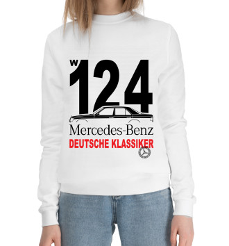 Женский Хлопковый свитшот Mercedes W124 немецкая классика