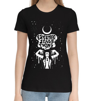 Женская Хлопковая футболка Психоделика космос