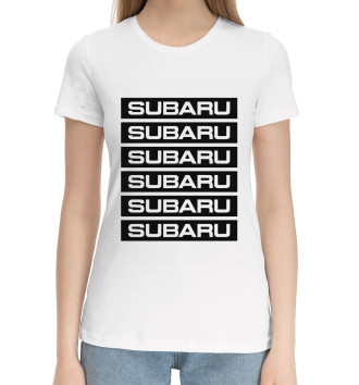 Женская Хлопковая футболка SUBARU
