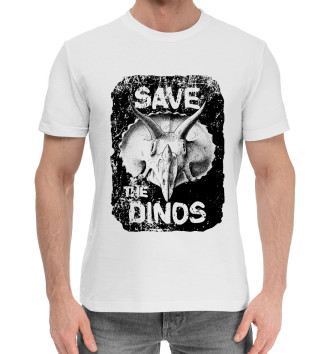 Мужская Хлопковая футболка Save the dinos