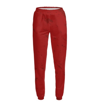 Женские Спортивные штаны серп и молот на красном фоне
