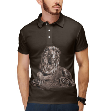 Мужское Рубашка поло Шоколадный лев