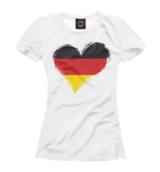 Женская Футболка Сердце Германии (флаг)