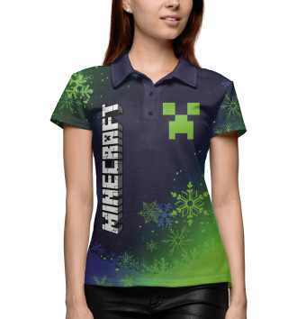 Женское Рубашка поло Minecraft - Snow