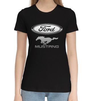 Женская Хлопковая футболка Ford Mustang