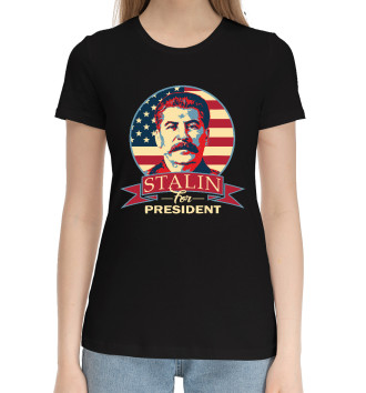 Женская Хлопковая футболка Stalin