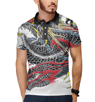 Мужское Рубашка поло Японский дракон