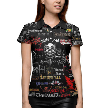 Женское Рубашка поло Логотипы рок группы | Rock