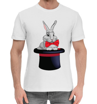 Мужская Хлопковая футболка Кролик в шляпе