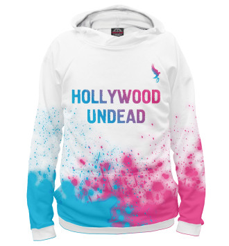 Мужское Худи Hollywood Undead Neon Gradient (брызги)