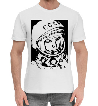 Мужская Хлопковая футболка Юрий Гагарин