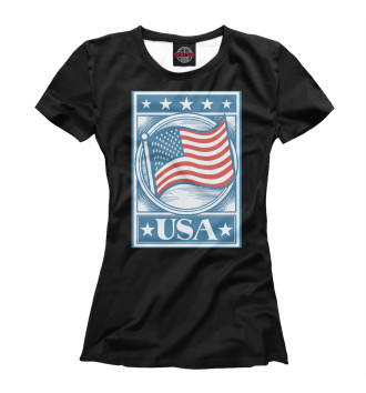 Женская Футболка Flag USA (stars)