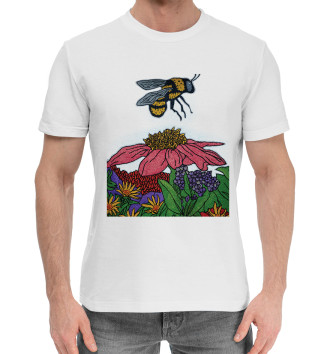 Мужская Хлопковая футболка Пчела на работе