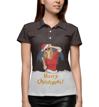 Женское Рубашка поло Merry Christmas