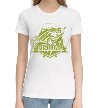Женская Хлопковая футболка Fishing