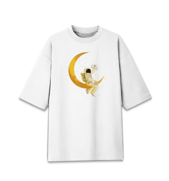 Женская Хлопковая футболка оверсайз Лунный наездник