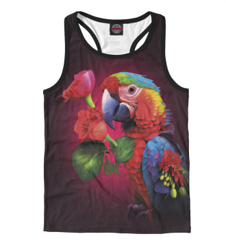 Мужская Борцовка Попугай ара с цветами