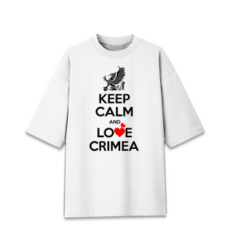 Женская Хлопковая футболка оверсайз Будь спок и люби Крым