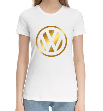 Женская Хлопковая футболка Volkswagen Gold