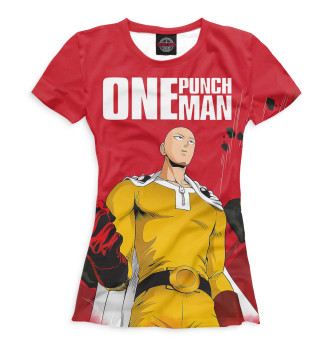 Женская Футболка One-Punch Man сайтама красный