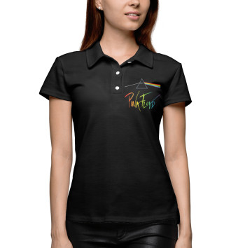 Женское Рубашка поло Pink Floyd радужный логотип